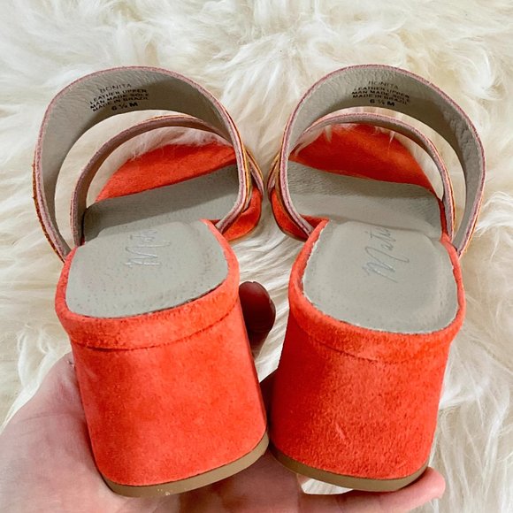 NWOB MATISSE Bonita Fire Orange Suede Leather Mules Made in Brazil Size 6.5M - Picture 8 of 11